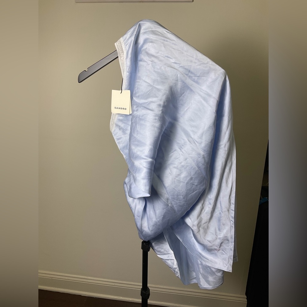 Sandro SKYN Zalando Light Blue Slip Midi Skirt - Picture 6 of 8